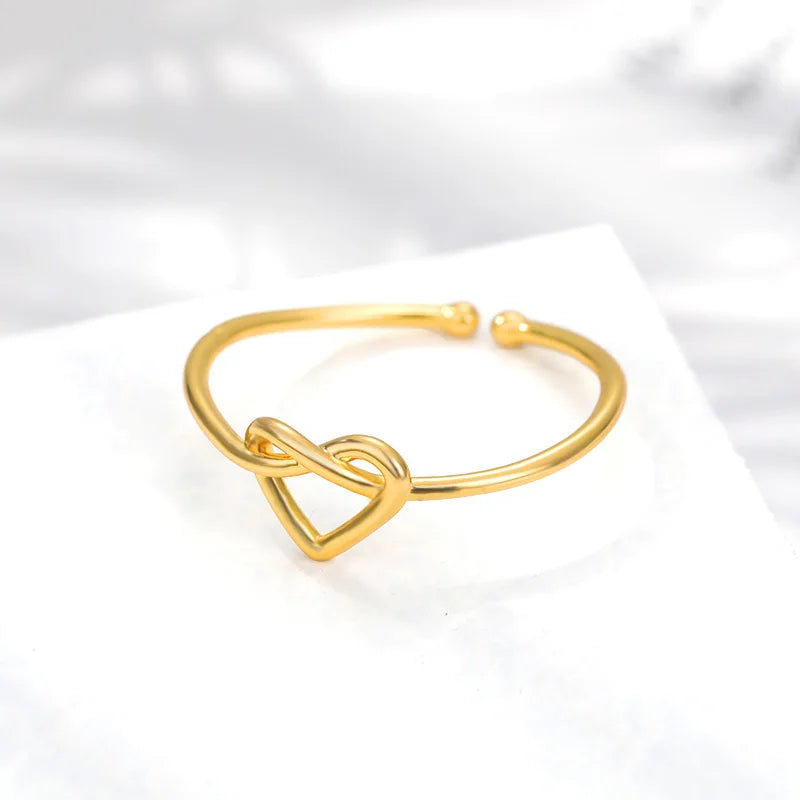 Intertwined Heart Love Ring